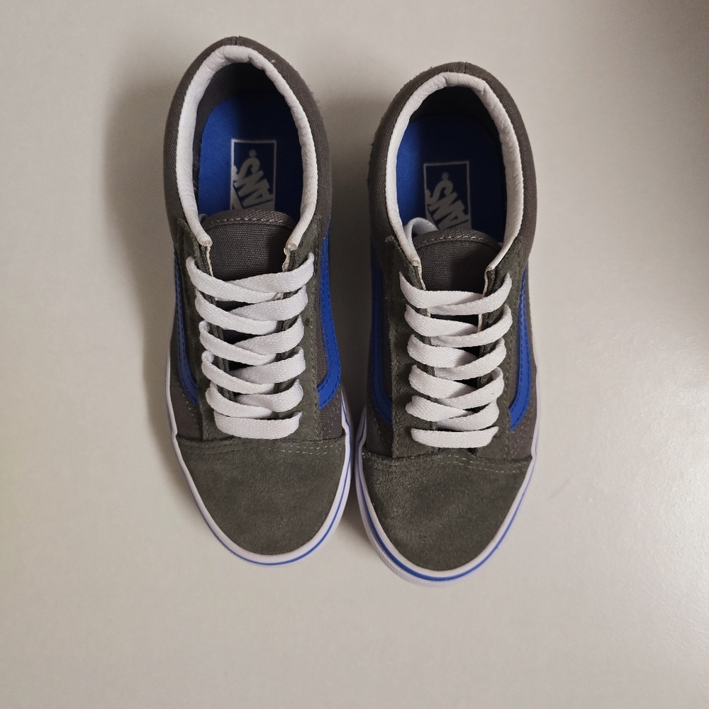 Old Skool Vans Grey/ Blue Kids Size 1.5 - Picture 10 of 10